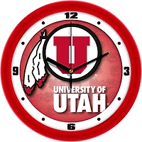 Utah Utes 11.5'' Suntime Premium Glass Face Dimension Wall Clock