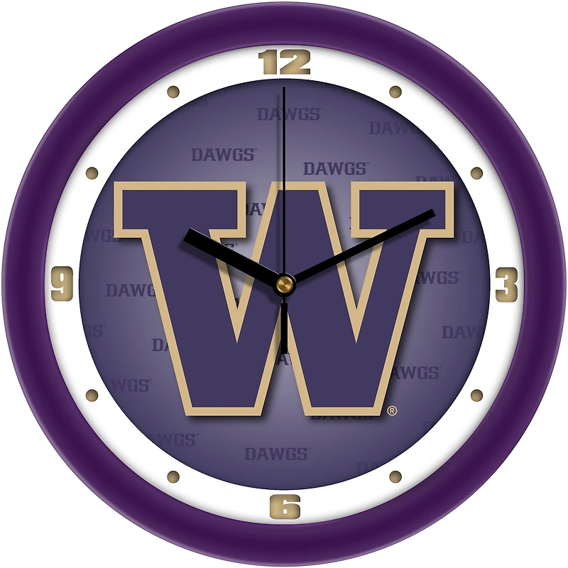 Washington Huskies 11.5'' Suntime Premium Glass Face Dimension Wall Clock