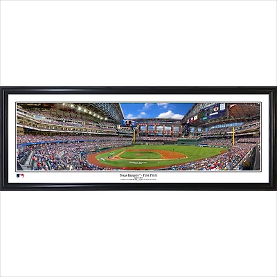 Texas Rangers 39'' x 13.5'' First Pitch Standard Black Framed Panorama