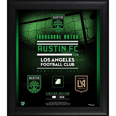 Austin FC Framed 15'' x 17'' Inaugural Match Collage with Piece of Game-Used Ball - Limited Edition of 250