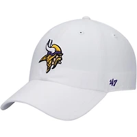 Men's '47 White Minnesota Vikings Logo Clean Up Adjustable Hat