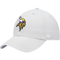Men's '47 Gray Minnesota Vikings Clean Up Adjustable Hat