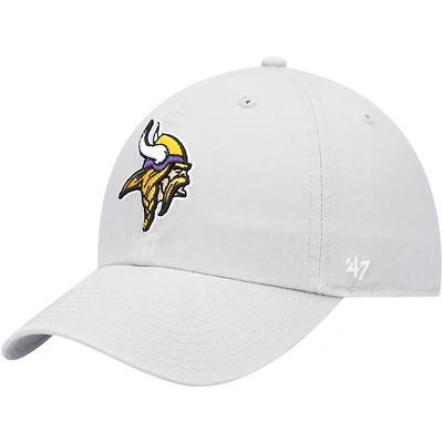 Men's '47 Gray Minnesota Vikings Clean Up Adjustable Hat