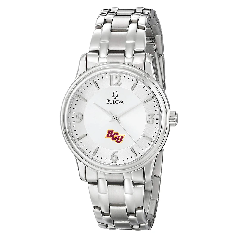Men's Bulova Silver Bethune-Cookman Wildcats Stainless Steel Quartz Watch