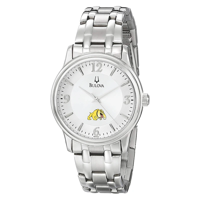Men's Bulova Silver Bowie State Bulldogs Stainless Steel Quartz Watch