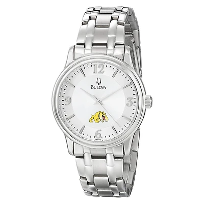 Men's Bulova Silver Bowie State Bulldogs Stainless Steel Quartz Watch