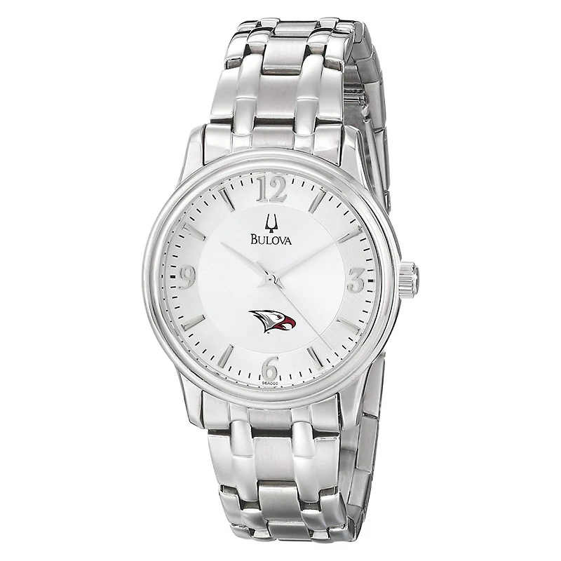 Men's Bulova Silver North Carolina Central Eagles Stainless Steel Quartz Watch