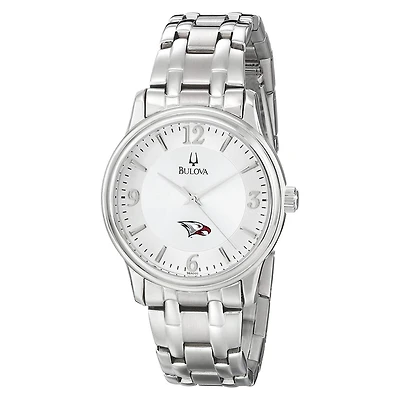 Men's Bulova Silver North Carolina Central Eagles Stainless Steel Quartz Watch