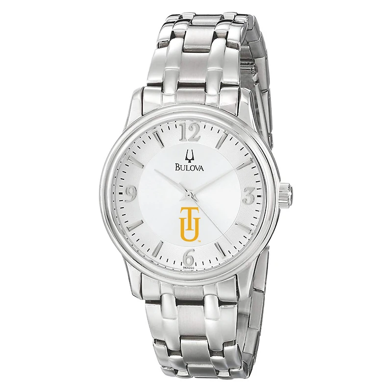 Men's Bulova Silver Tuskegee Golden Tigers Stainless Steel Quartz Watch