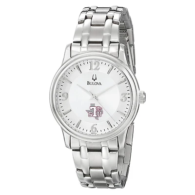 Men's Bulova Silver Texas Southern Tigers Stainless Steel Quartz Watch