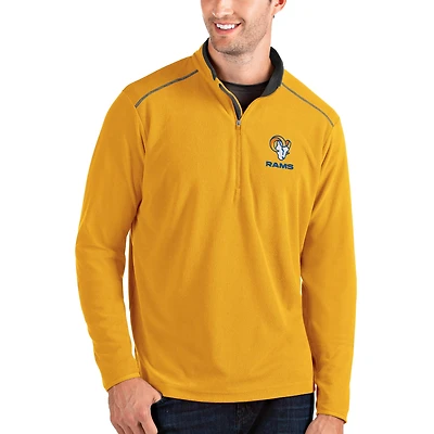 Men's Antigua Gold/Charcoal Los Angeles Rams Glacier Quarter-Zip Pullover Jacket