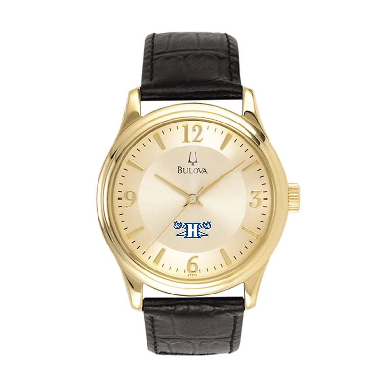 Men's Gold Hampton Pirates Gold-Tone Stainless Steel Leather Band Watch