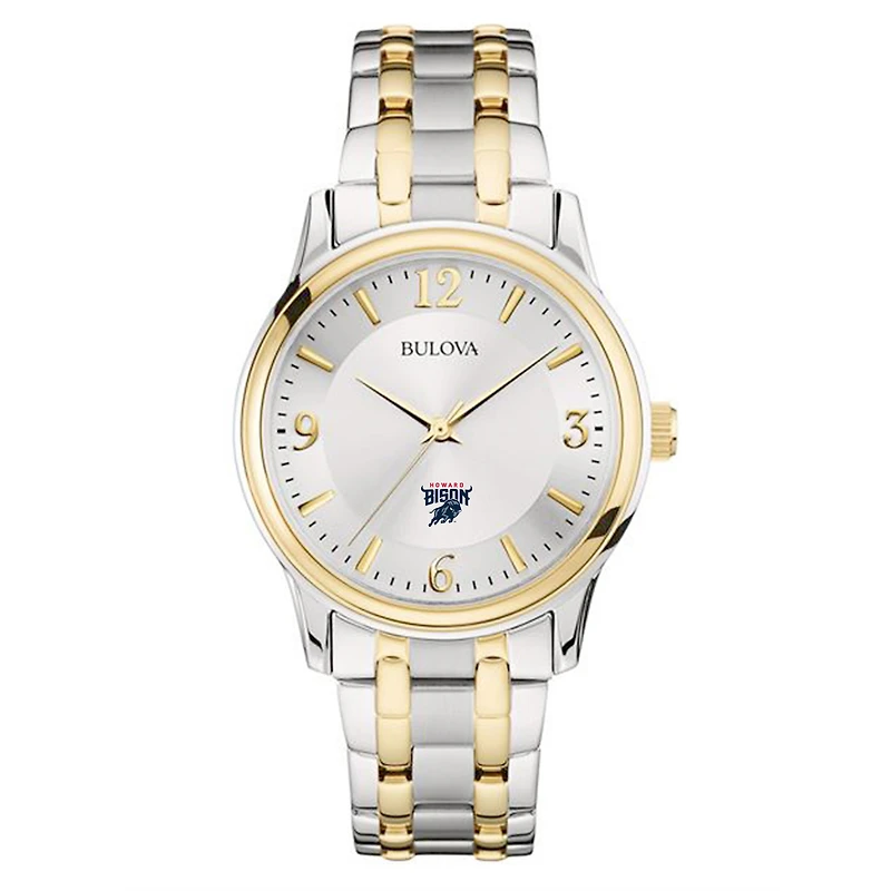 Bulova Silver/Gold Howard Bison Classic Two-Tone Round Watch