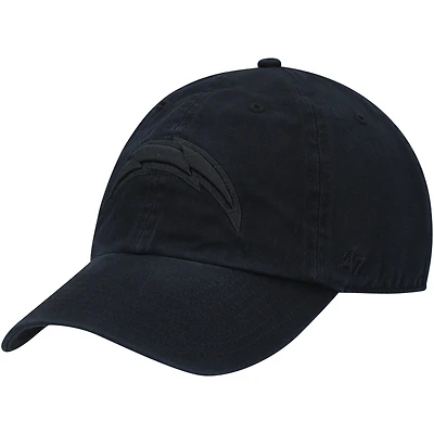 Men's '47 Black Los Angeles Chargers Team Tonal Clean Up Adjustable Hat