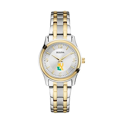 Women's Bulova Silver/Gold XULA Gold Classic Two-Tone Round Watch