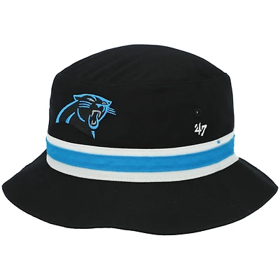 Men's '47 Black Carolina Panthers Striped Bucket Hat