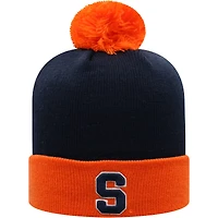Men's Top of the World Navy/Orange Syracuse Orange Core 2-Tone Cuffed Knit Hat with Pom