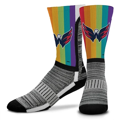 Men's For Bare Feet Washington Capitals V-Curve Rainbow Crew Socks