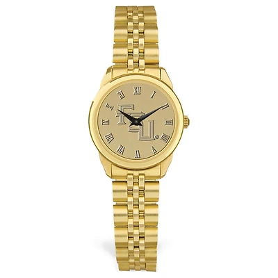 Women's Florida State Seminoles Gold Medallion Rolled Link Bracelet Wristwatch