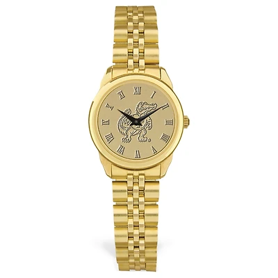 Women's Florida Gators Gold Mascot Medallion Rolled Link Bracelet Wristwatch