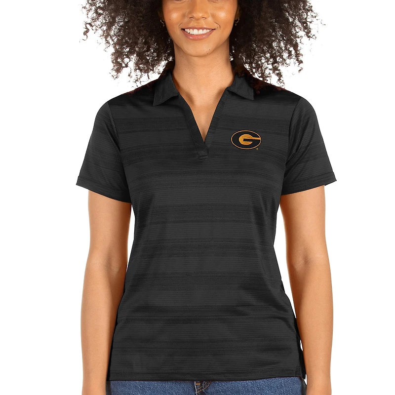 Women's Antigua Black Grambling Tigers Compass Polo