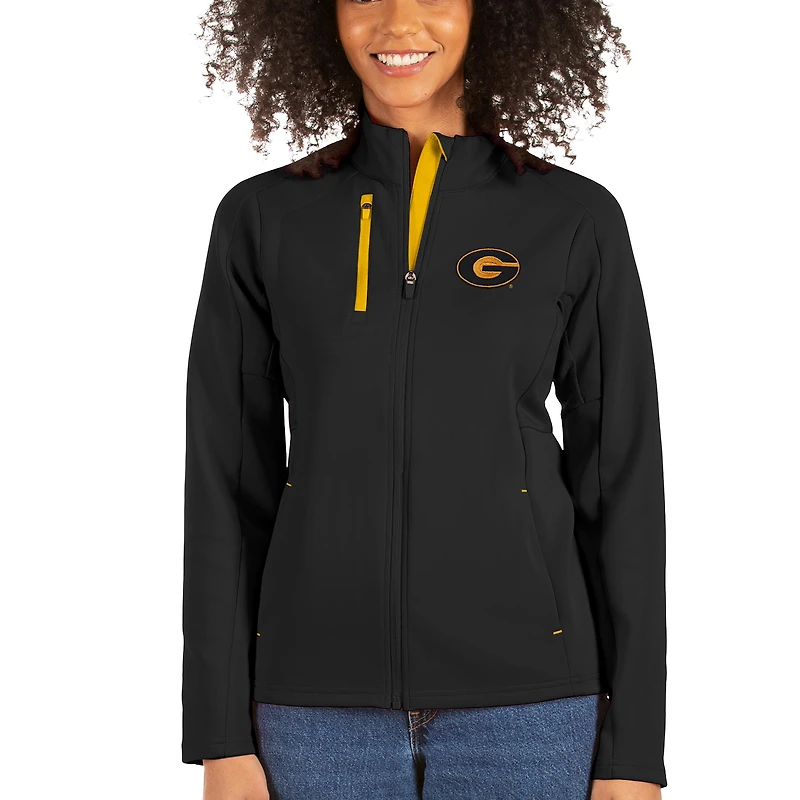 Women's Antigua Black/Gold Grambling Tigers Generation Full-Zip Jacket