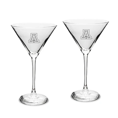 Arizona Wildcats Two-Piece Traditional 10oz. Martini Glass Set