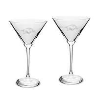Arkansas Razorbacks Two-Piece Traditional 10oz. Martini Glass Set