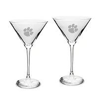 Clemson Tigers Two-Piece Traditional 10oz. Martini Glass Set