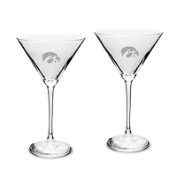 Iowa Hawkeyes Two-Piece Traditional 10oz. Martini Glass Set