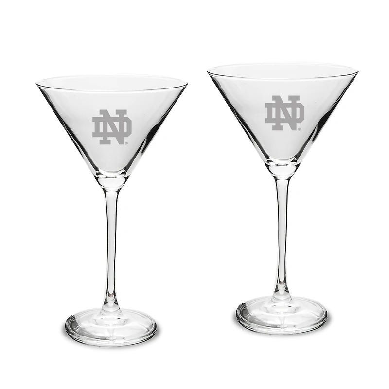 Notre Dame Fighting Irish Two-Piece Traditional 10oz. Martini Glass Set