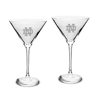 Notre Dame Fighting Irish Two-Piece Traditional 10oz. Martini Glass Set