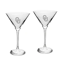 Oklahoma Sooners Two-Piece Traditional 10oz. Martini Glass Set