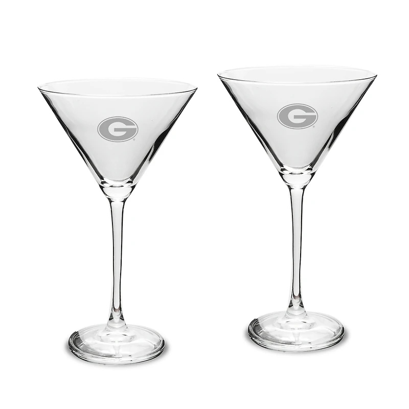 Georgia Bulldogs Two-Piece Traditional 10oz. Martini Glass Set