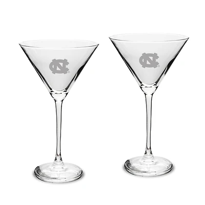 North Carolina Tar Heels Two-Piece Traditional 10oz. Martini Glass Set