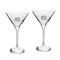 North Carolina Tar Heels Two-Piece Traditional 10oz. Martini Glass Set
