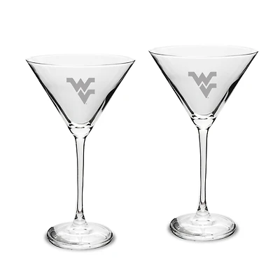 West Virginia Mountaineers Two-Piece Traditional 10oz. Martini Glass Set
