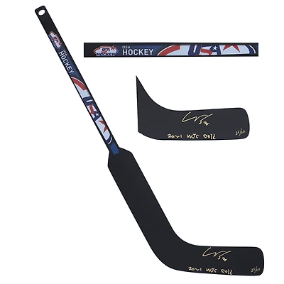 Spencer Knight USA Hockey Autographed Mini Composite Goalie Stick with "2021 WJC GOLD" Inscription - Limited Edition of 30