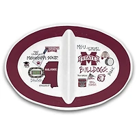 Magnolia Lane Mississippi State Bulldogs Two-Section Melamine Platter