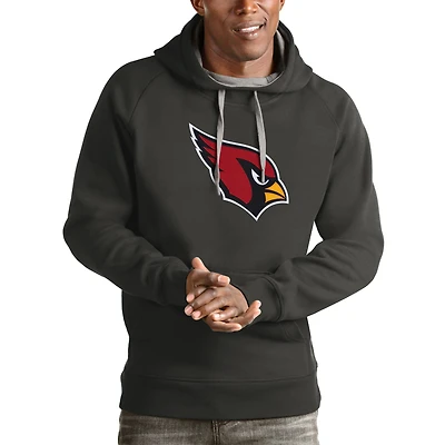 Men's Antigua Charcoal Arizona Cardinals Victory Pullover Hoodie