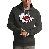 Men's Antigua Charcoal Kansas City Chiefs Victory Pullover Hoodie