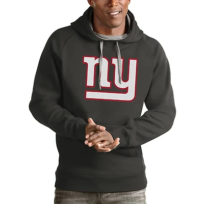 Men's Antigua Charcoal New York Giants Victory Pullover Hoodie