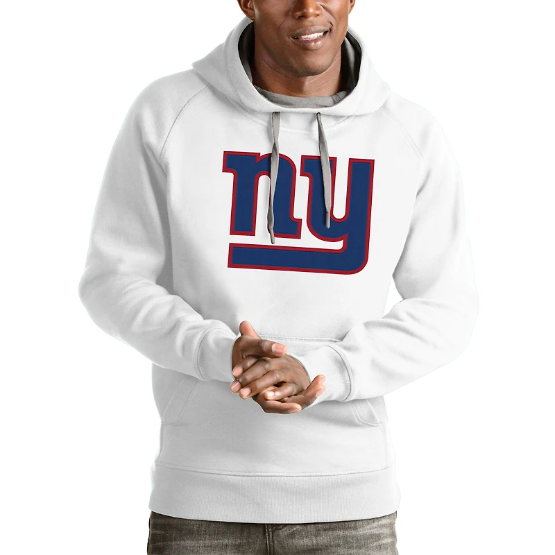 Men's Antigua White New York Giants Victory Pullover Hoodie