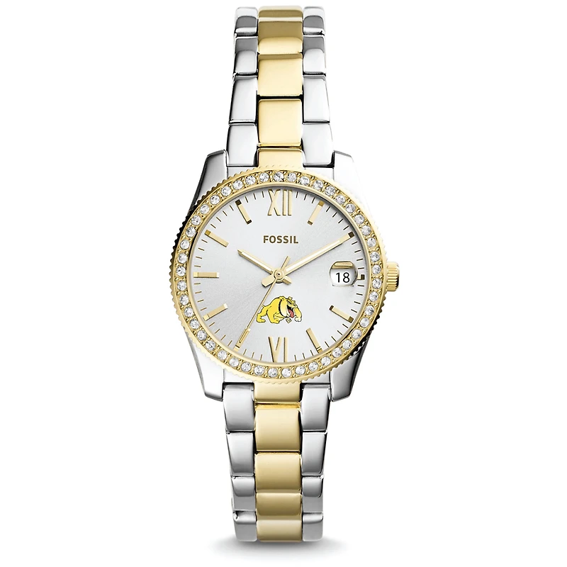 Women's Fossil Bowie State Bulldogs Scarlette Mini Two Tone Stainless Steel Watch