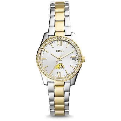 Women's Fossil Bowie State Bulldogs Scarlette Mini Two Tone Stainless Steel Watch
