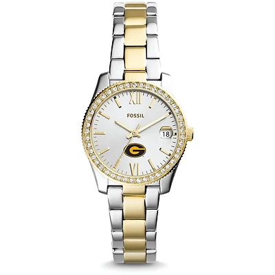 Women's Fossil Grambling Tigers Scarlette Mini Two Tone Stainless Steel Watch