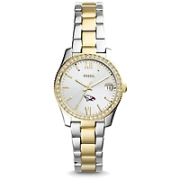 Women's Fossil North Carolina Central Eagles Scarlette Mini Two Tone Stainless Steel Watch