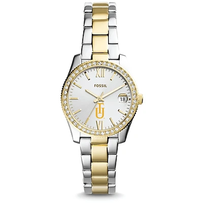 Women's Fossil Tuskegee Golden Tigers Scarlette Mini Two Tone Stainless Steel Watch