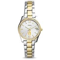 Women's Fossil Tuskegee Golden Tigers Scarlette Mini Two Tone Stainless Steel Watch