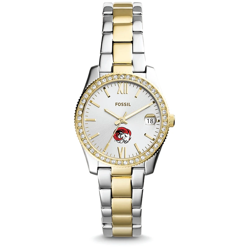 Women's Fossil Winston-Salem State Rams Scarlette Mini Two Tone Stainless Steel Watch